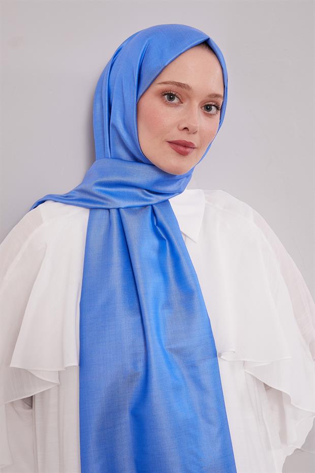 Mavi İpek Şal