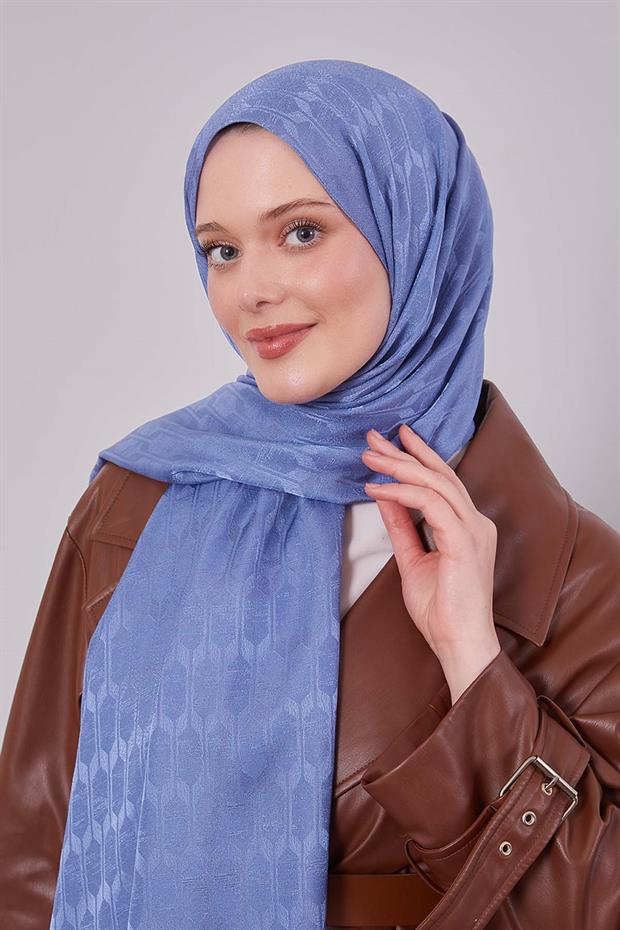 Mavi Desenli Janjan Şal