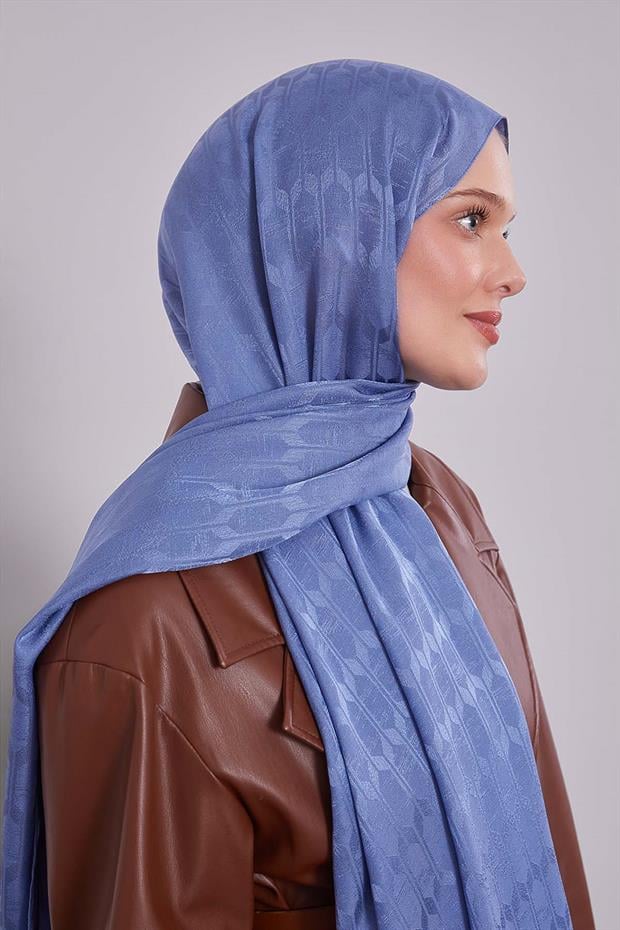 Mavi Desenli Janjan Şal