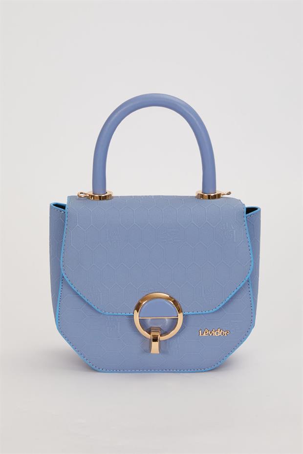 Mavi Kabartma Petek Desen El Çantası