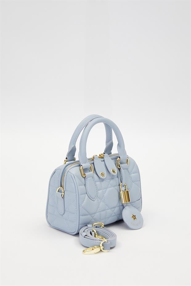 Mavi Kilit Aksesuar Detaylı El Çantası