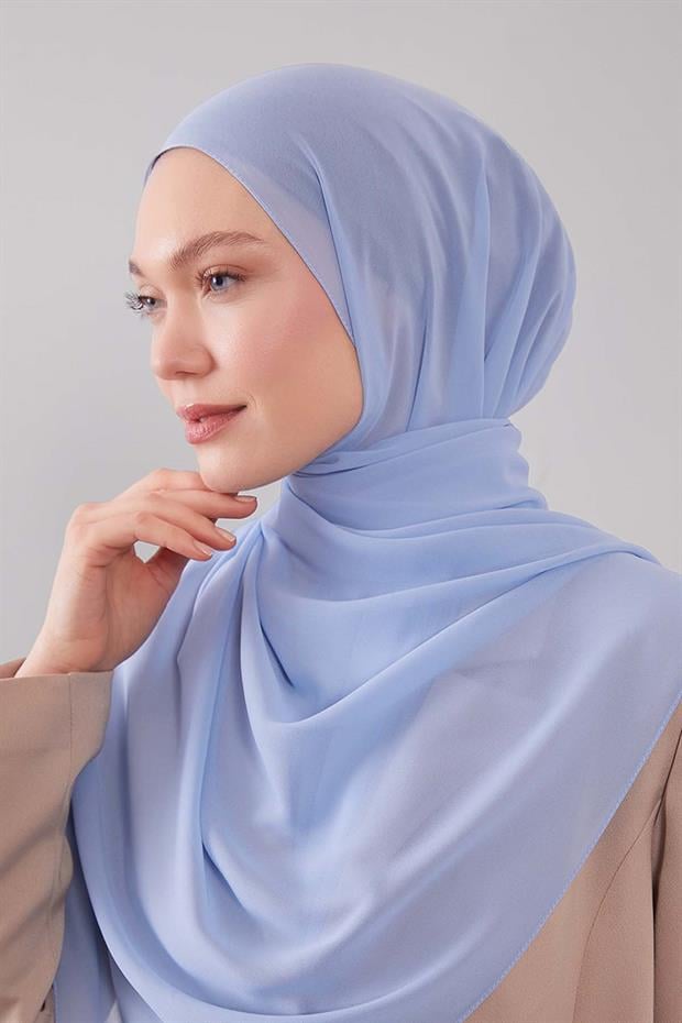 Mavi Lux Şifon Şal