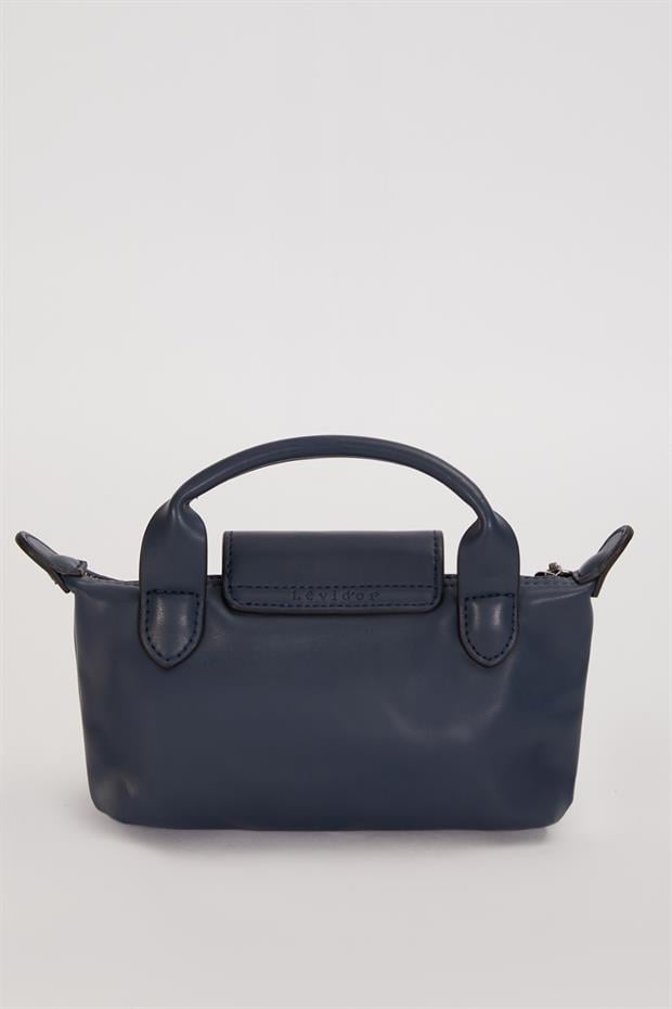 Mavi Üst Kapama Detaylı El Çantası