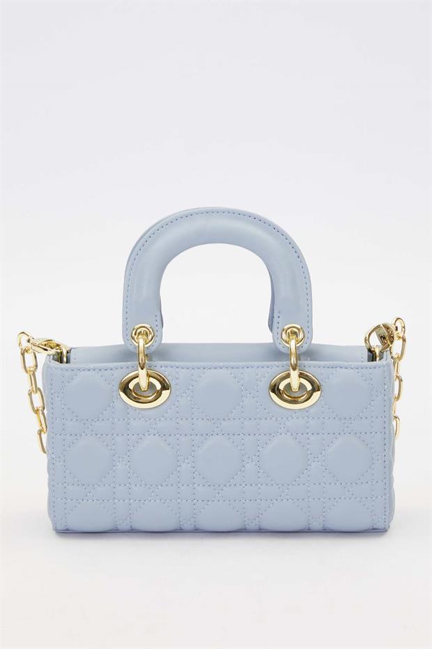 Mavi Zincir Askı Aksesuarlı El Çantası