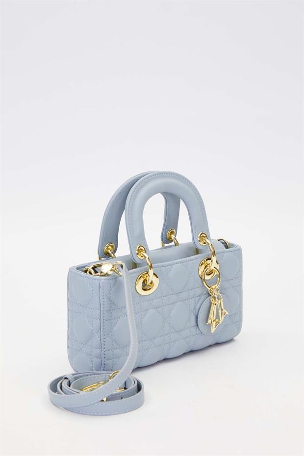 Mavi Zincir Askı Aksesuarlı El Çantası