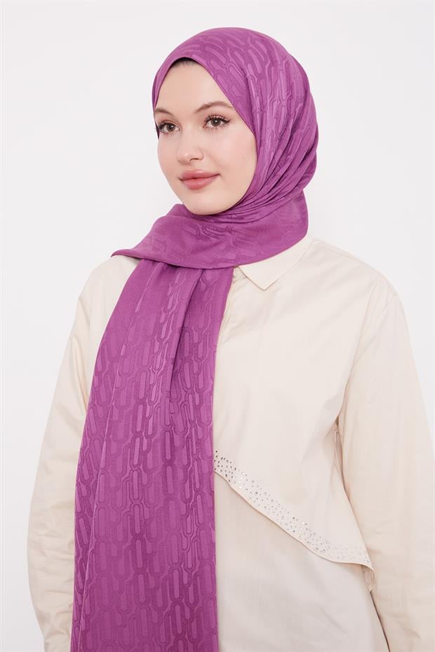 Menekşe Ataç Desen Blue Jakar Şal