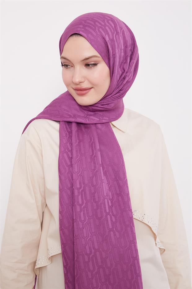 Menekşe Ataç Desen Blue Jakar Şal