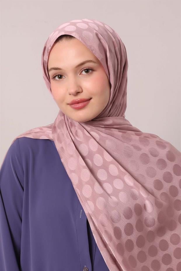 Menekşe Benek Desenli Jakar Capri Şal