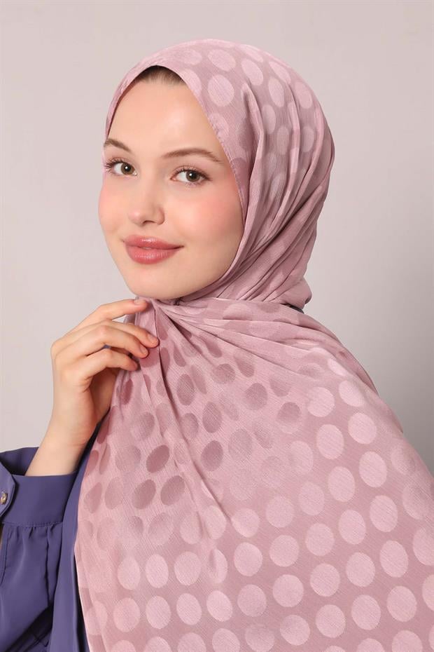 Menekşe Benek Desenli Jakar Capri Şal