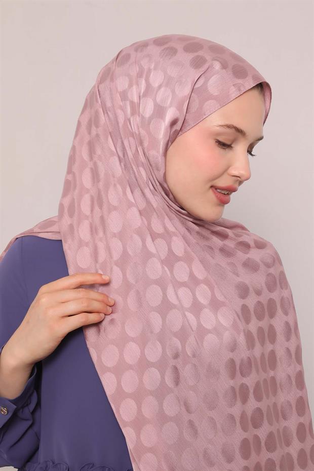 Menekşe Benek Desenli Jakar Capri Şal