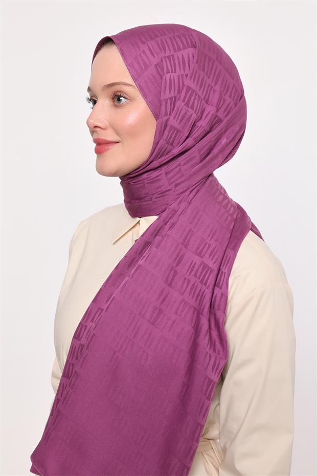Menekşe Damla Desen Blue Jakar Şal