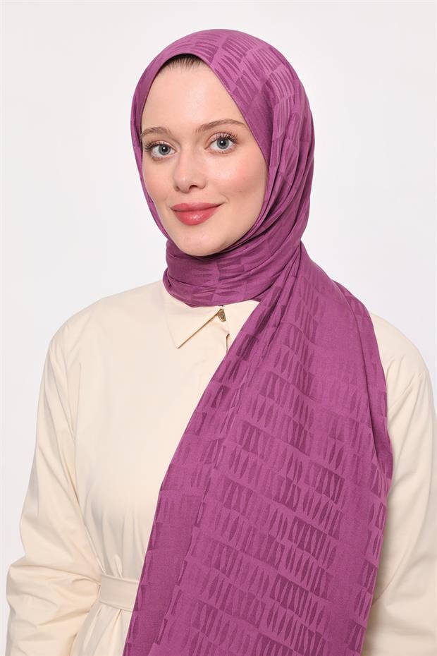 Menekşe Damla Desen Blue Jakar Şal