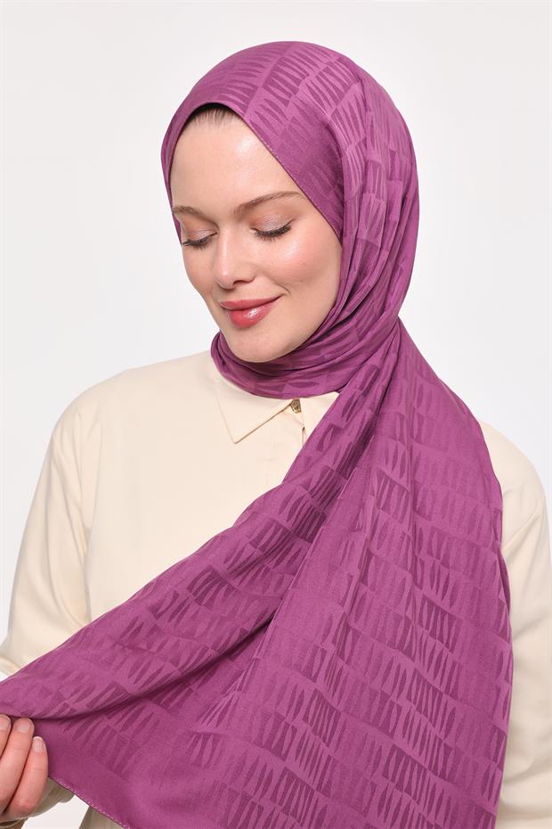 Menekşe Damla Desen Blue Jakar Şal