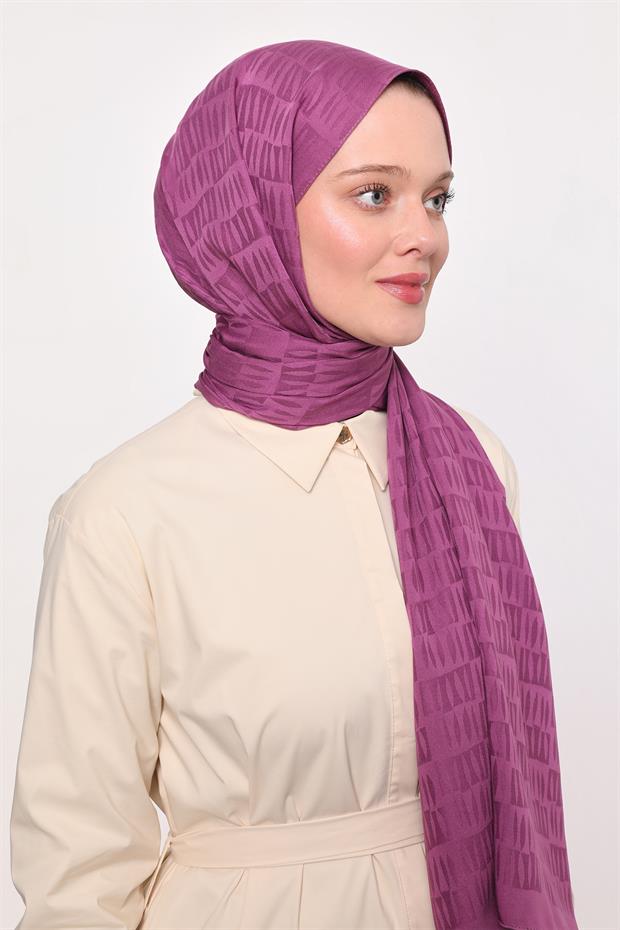 Menekşe Damla Desen Blue Jakar Şal