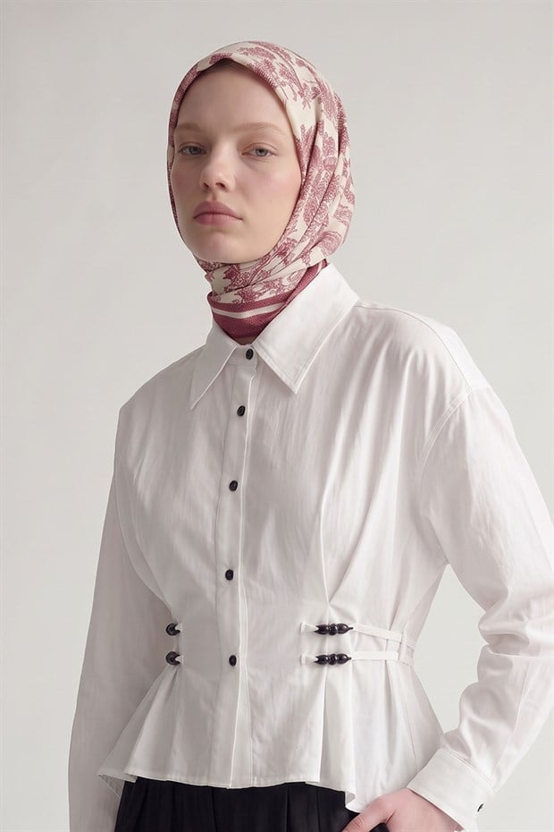 Menekşe Doğa Desen Elya Eşarp