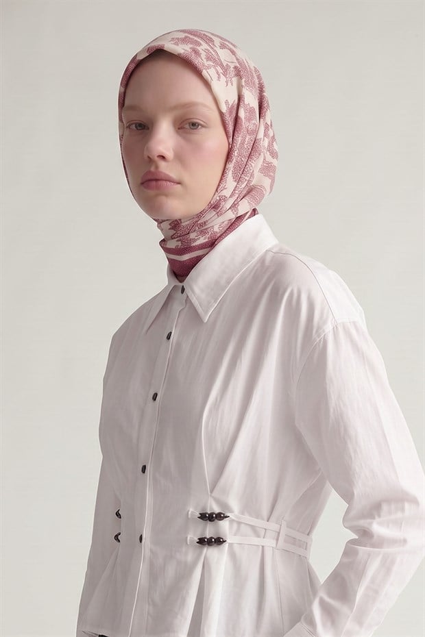 Menekşe Doğa Desen Elya Eşarp