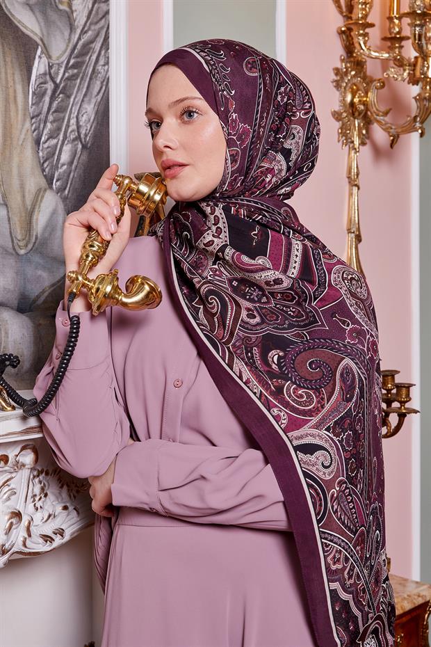 Etnik Desen Royal Şal Menekşe