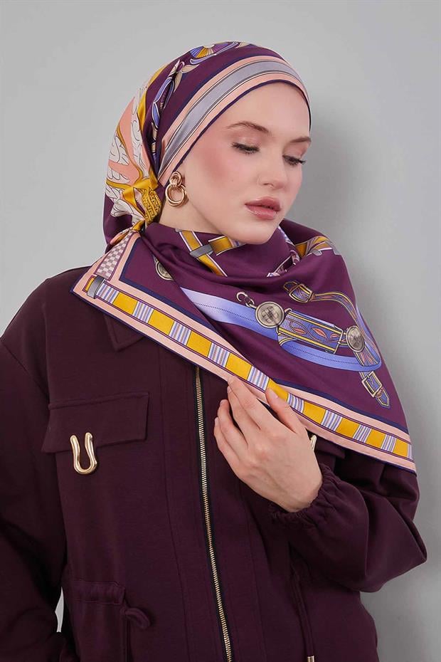 Menekşe Twill İpek Eşarp Lunera Koleksiyonu