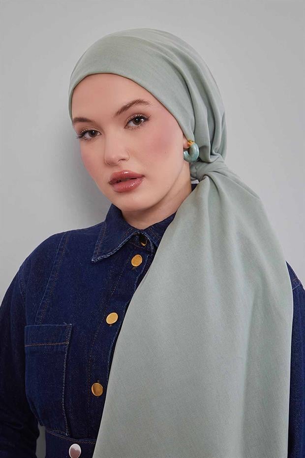 Mint Yeşili Düz Tensel Şal