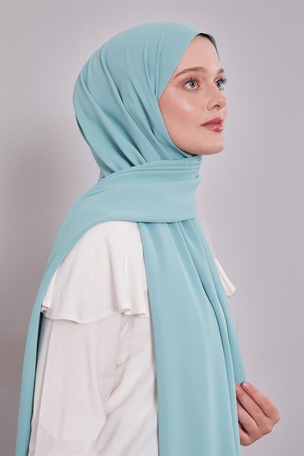 Mint Yeşili Düz Trend Şal