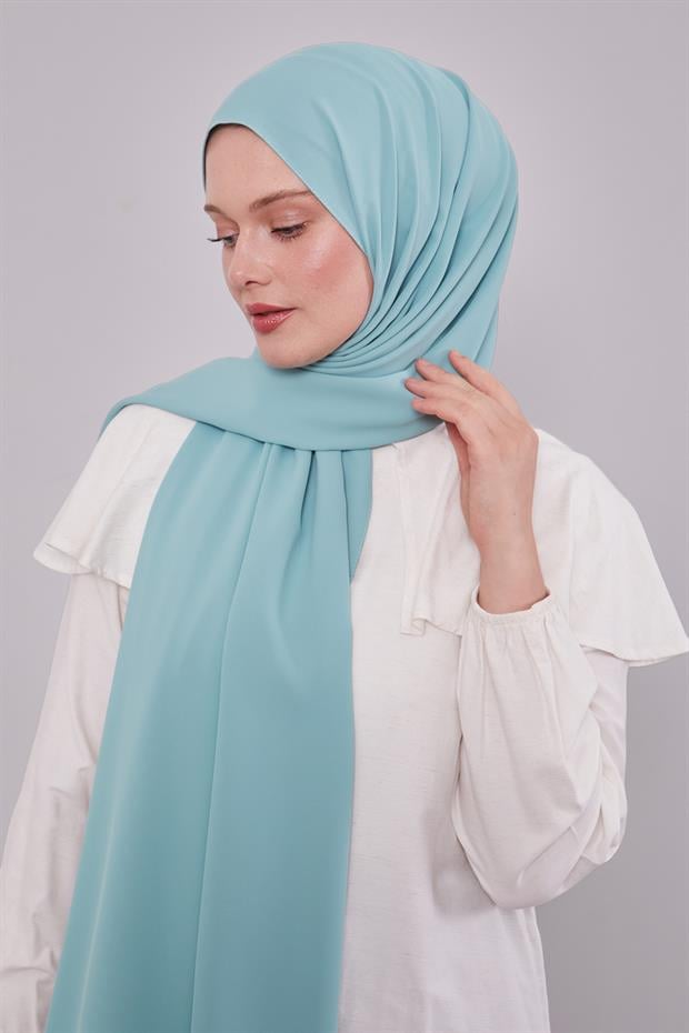 Mint Yeşili Düz Trend Şal