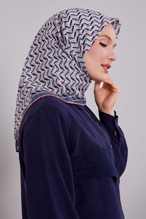 Mint Yeşili Zigzag Desen Soft Eşarp