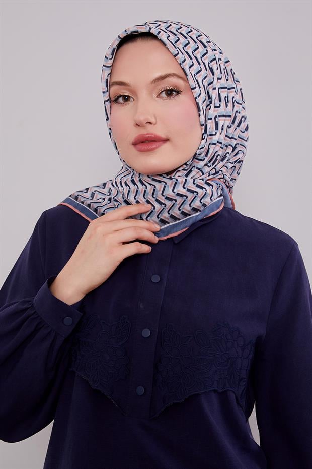 Mint Yeşili Zigzag Desen Soft Eşarp