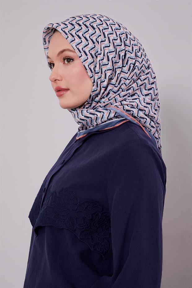 Mint Yeşili Zigzag Desen Soft Eşarp