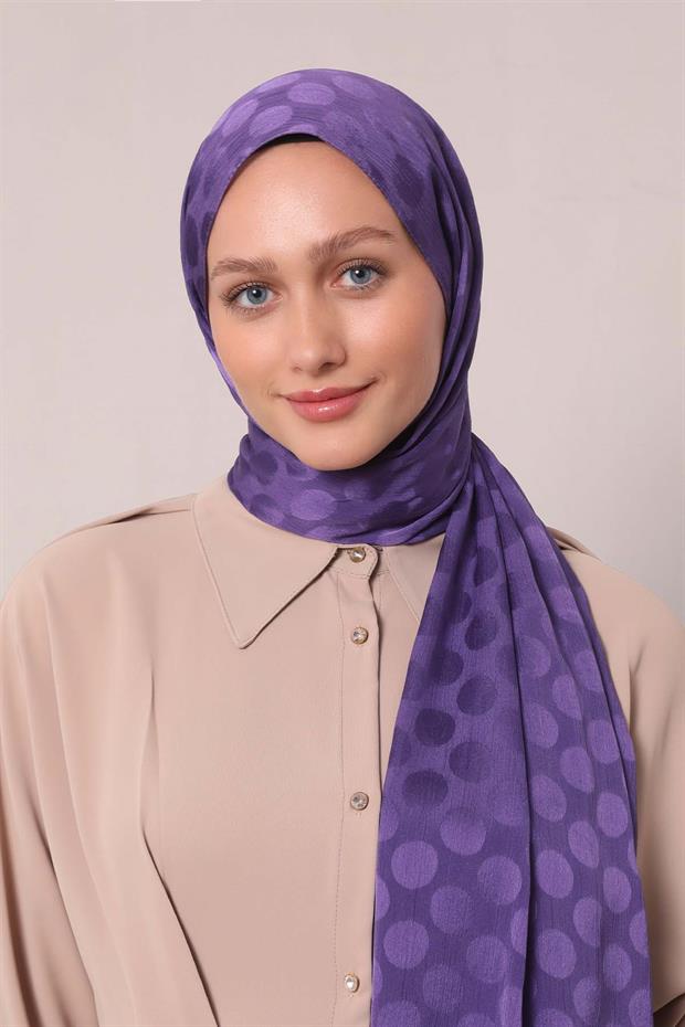 Mor Benek Desenli Jakar Capri Şal