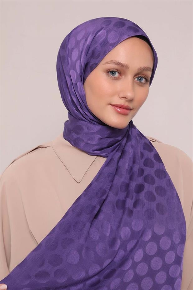 Mor Benek Desenli Jakar Capri Şal