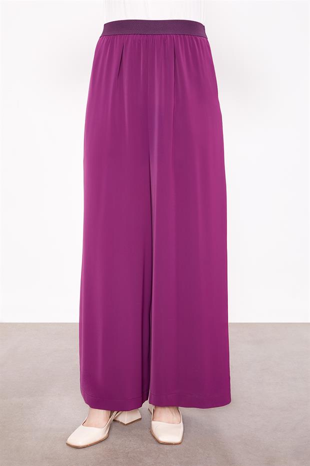 Mor Bol Paça Beli Lastik Pantolon