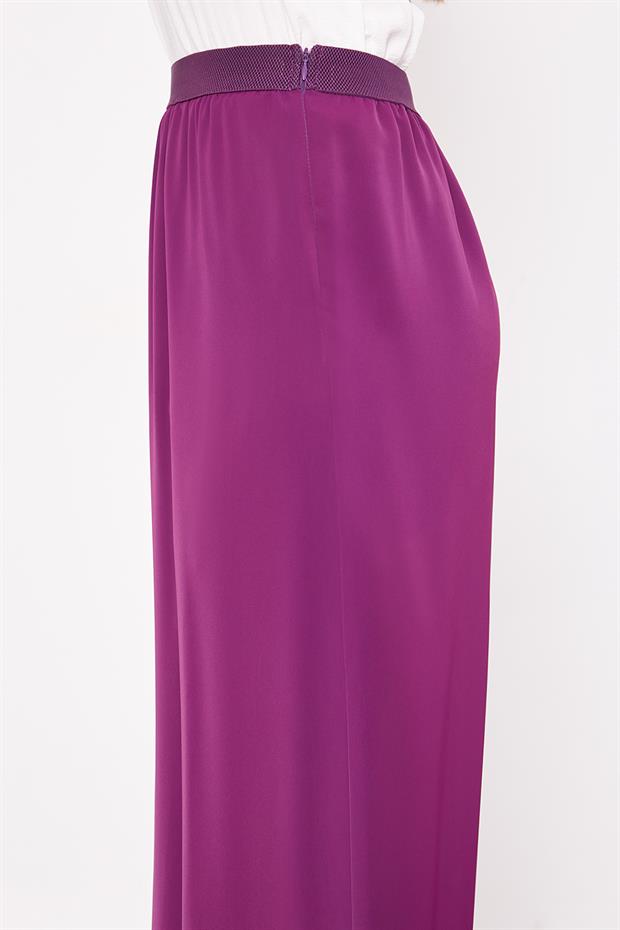 Mor Bol Paça Beli Lastik Pantolon