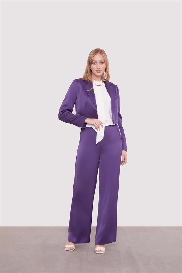 Mor Bolero Ceket İkili Takım