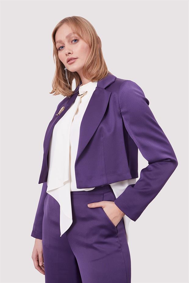 Mor Bolero Ceket İkili Takım