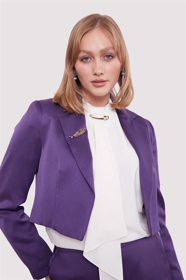 Mor Bolero Ceket İkili Takım