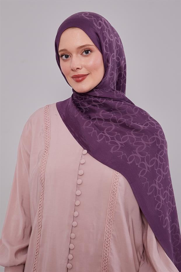 Mor Geometrik Desen Grazia Şal