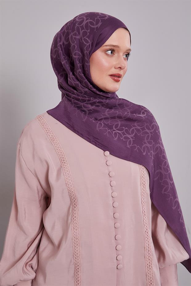 Mor Geometrik Desen Grazia Şal