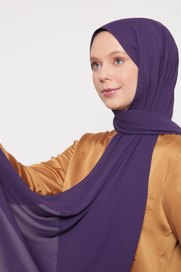 Mor Lux Şifon Şal