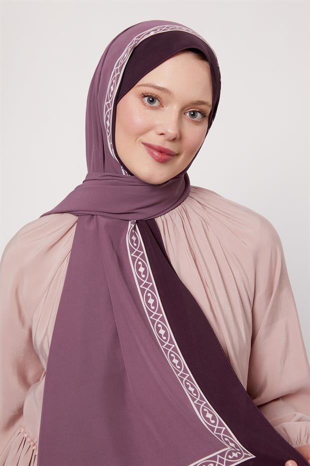 Mor Örgü Desen Medine İpeği