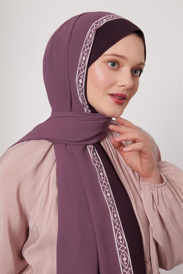 Mor Örgü Desen Medine İpeği