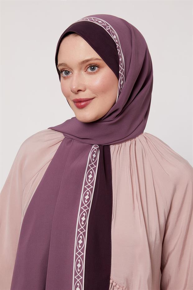 Mor Örgü Desen Medine İpeği