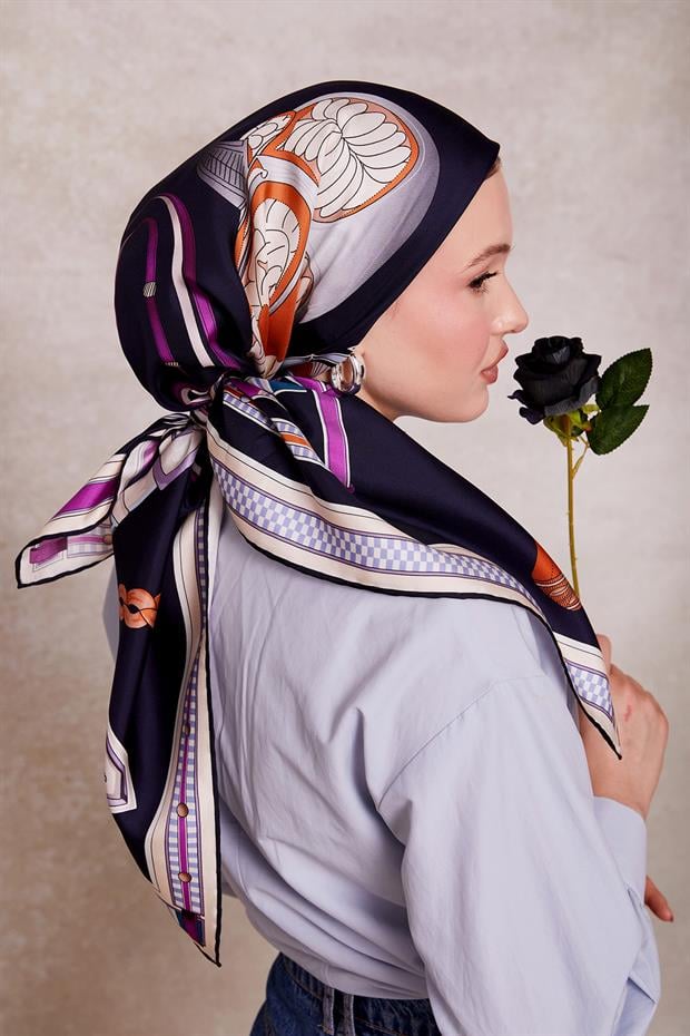 Mor Twill İpek Eşarp Lunera Koleksiyonu