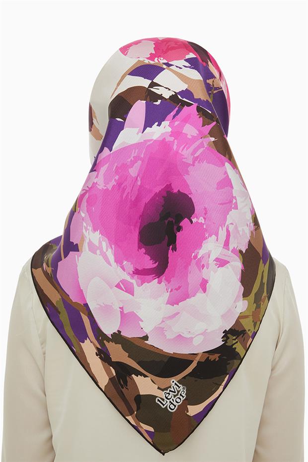 Mor Twill Saf İpek Eşarp