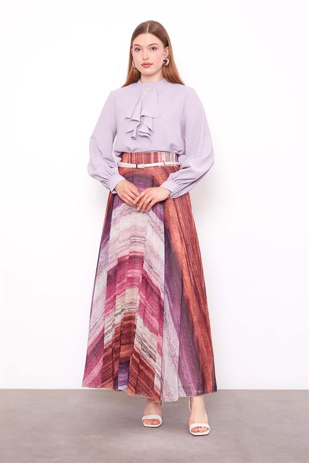 Mürdüm Batik Desen Etek