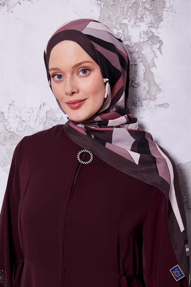 Mürdüm Damla Desen Royal Şal