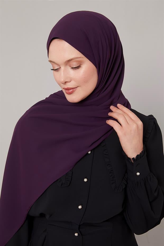 Mürdüm Düz Trend Şal