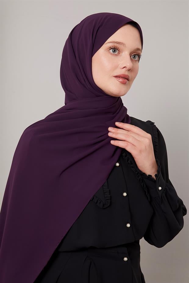 Mürdüm Düz Trend Şal