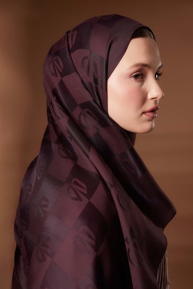 Mürdüm Kare LVD Baskılı Naia Jakar Şal