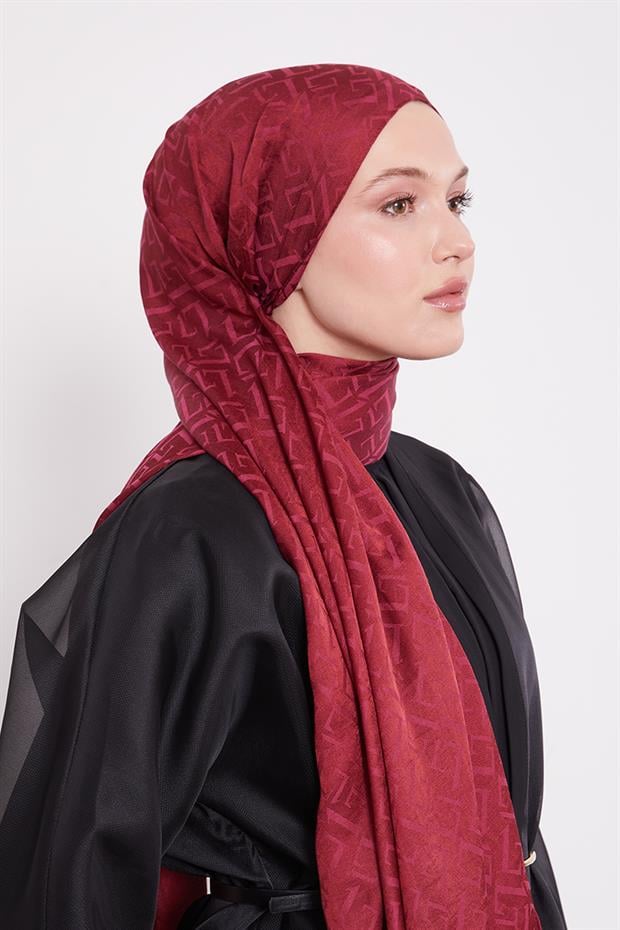 Mürdüm L Desen İtalyan Jakar Şal