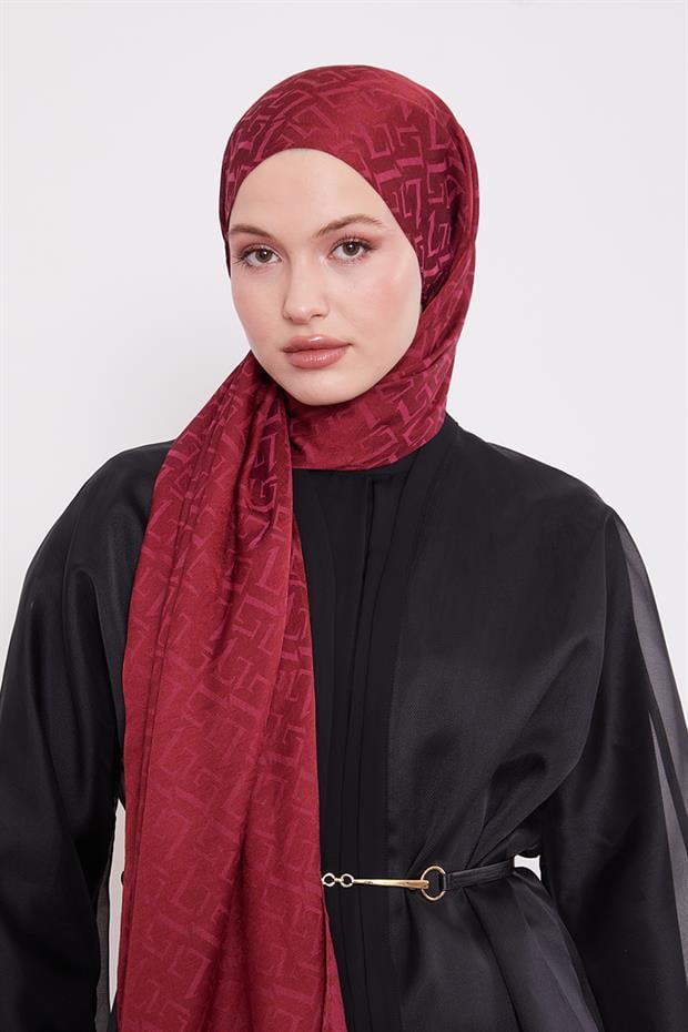 Mürdüm L Desen İtalyan Jakar Şal